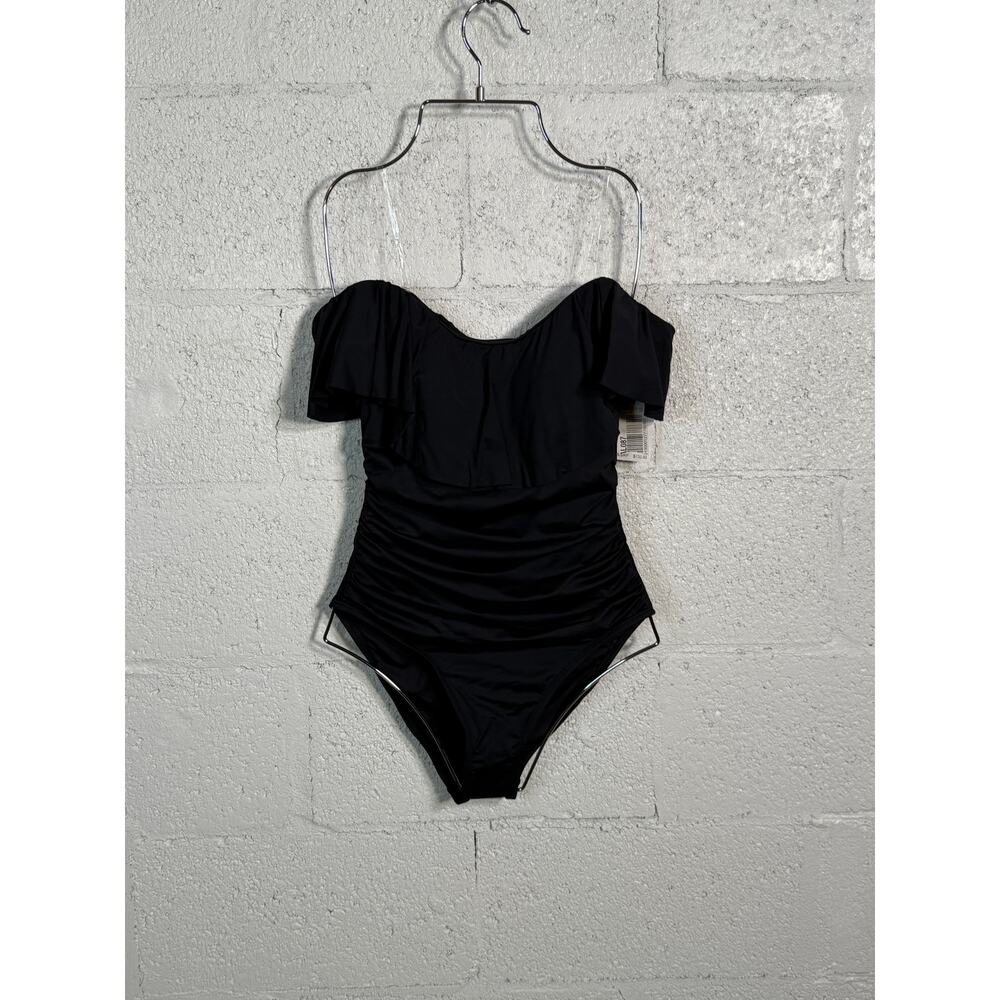 La Blanca Island Goddess Off-The-Shoulder 1Piece Swimsuit black 6